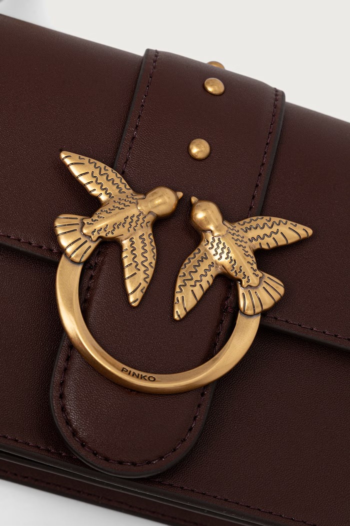 Torebka crossbody damska skórzana Pinko 105856.A0F1 bordowy