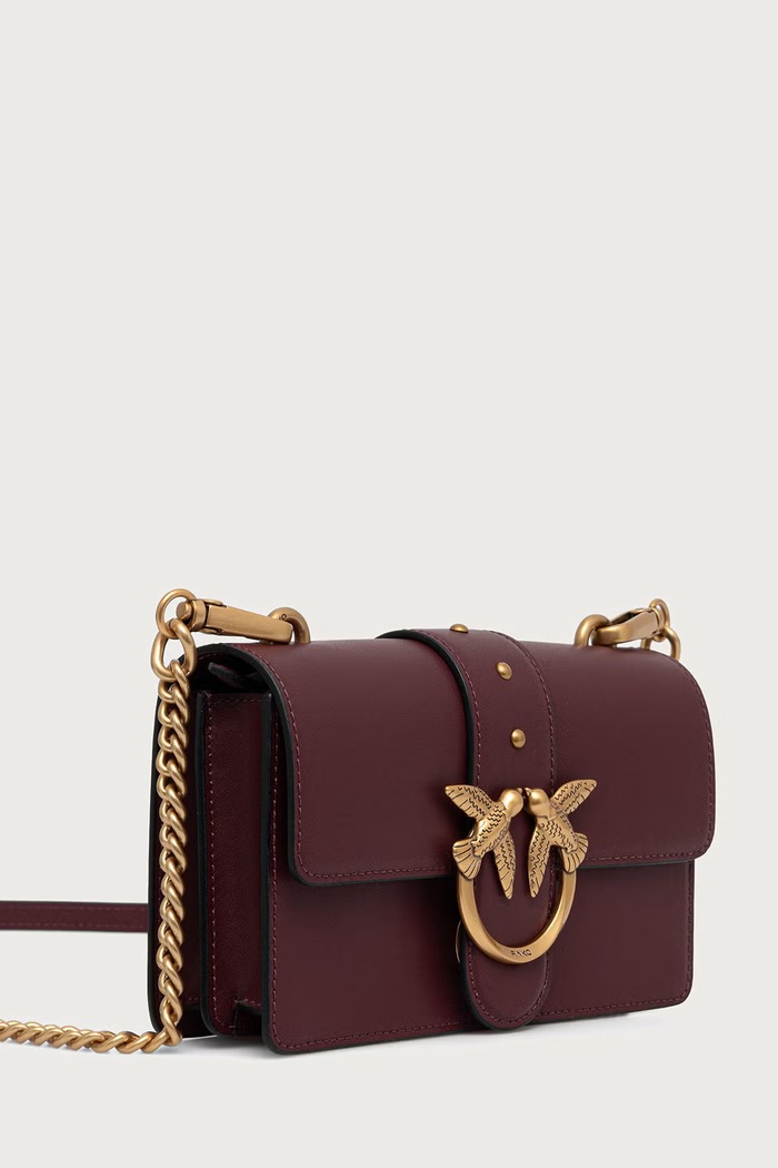 Pinko torebka crossbody damska skórzana 105856.A0F1 bordowy AA00