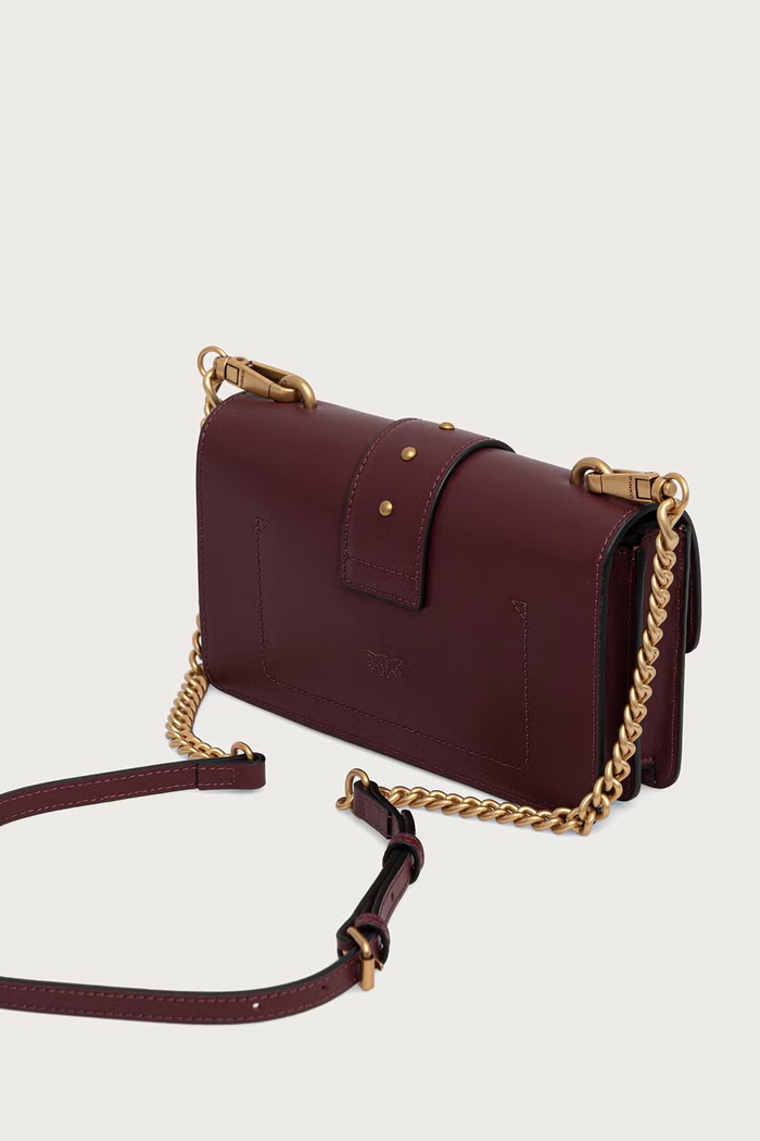 Akcesoria Pinko torebka crossbody damska skórzana 105856.A0F1 bordowy