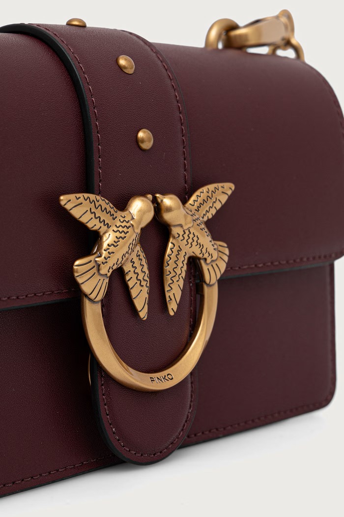 Pinko torebka crossbody damska skórzana bordowy 105856.A0F1