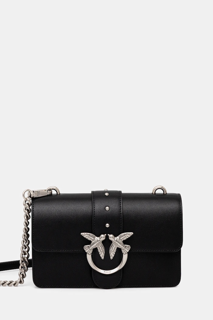 Pinko poșetă de piele uni negru 105856.A0F1