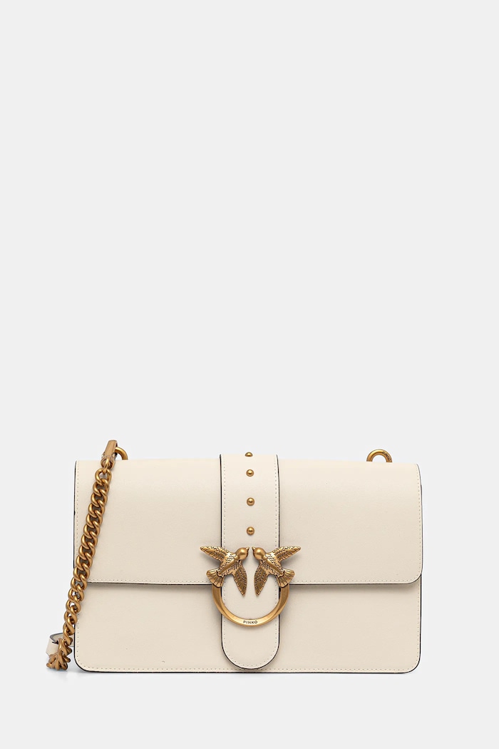 Pinko crossbody kabelka dámská kožená přírodní kůže béžová 105857.A0F1