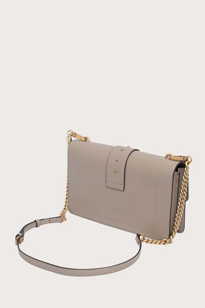 Doplnky Pinko crossbody kabelka dámska kožená 105857.A0F1 béžová