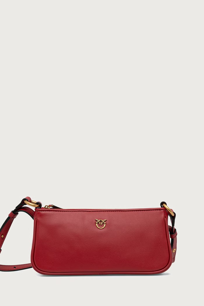 Pinko Torebka crossbody damska skórzana Horizontal czerwony 105069.A0QO