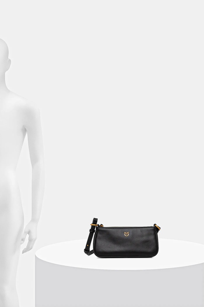 Pinko чанта crossbody дамска от кожа Horizontal 105069.A0QO