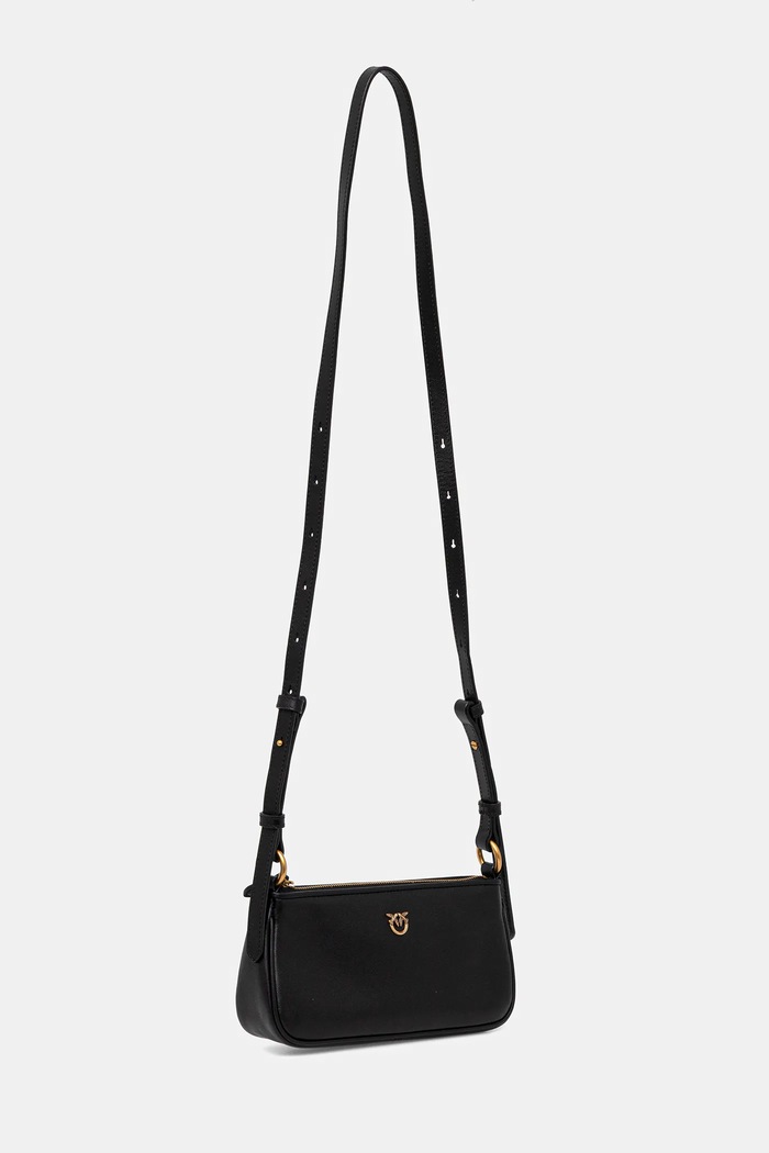 Pinko чанта crossbody дамска от кожа Horizontal 105069.A0QO черен AA00