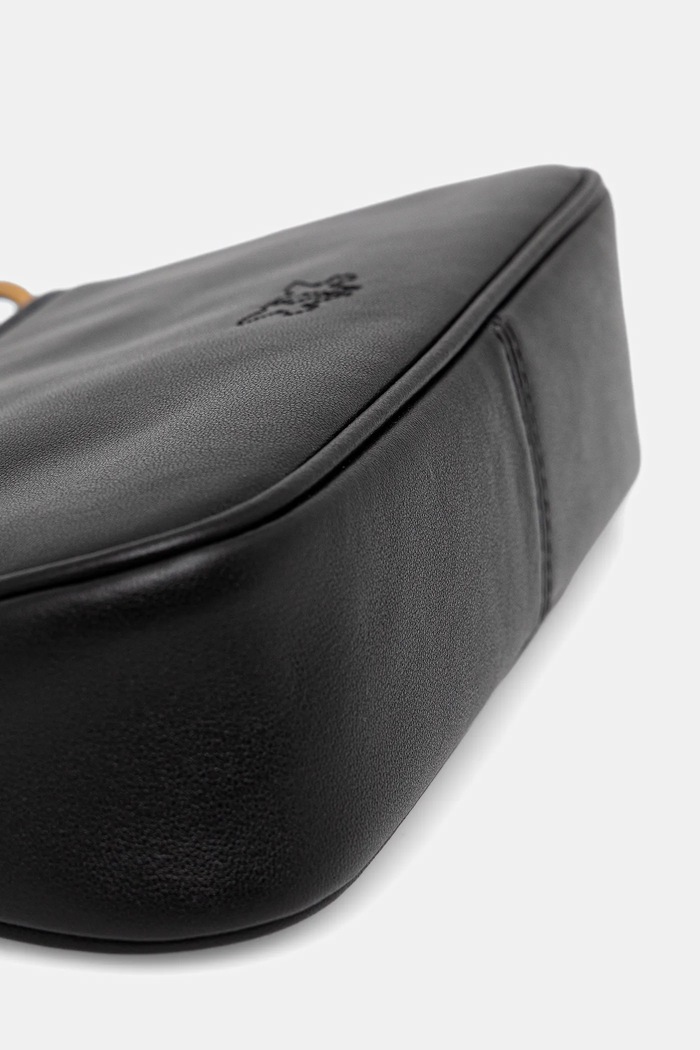 Pinko чанта crossbody дамска от кожа Horizontal черен 105069.A0QO