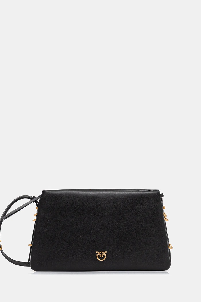 Δερμάτινη τσάντα Pinko λείο δέρμα μαύρο 105161.A0QO