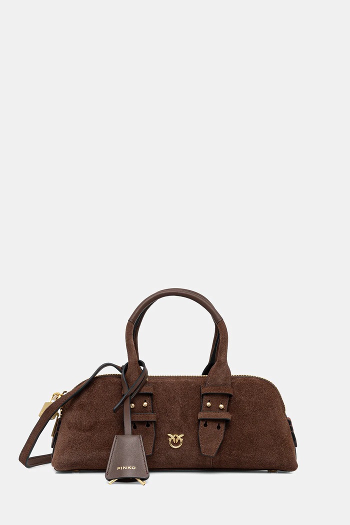 Pinko Baguette γυναικεία δέρμα σουέτ Horizontal καφέ 105334.A2JH