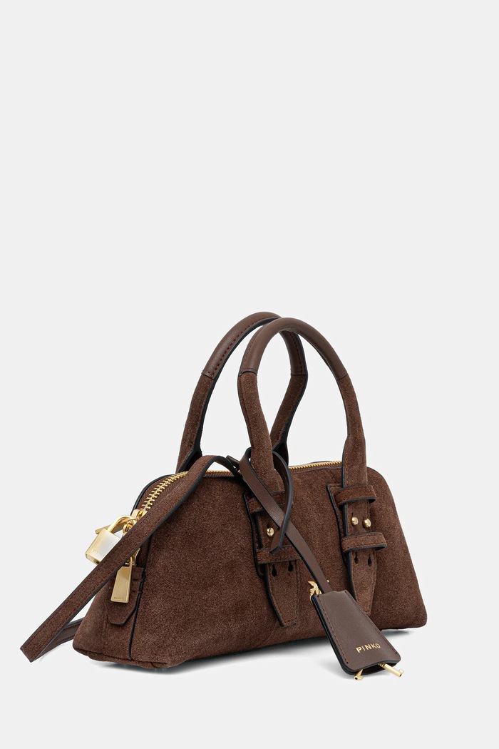 Pinko Baguette γυναικεία δέρμα σουέτ Horizontal 105334.A2JH καφέ AA00