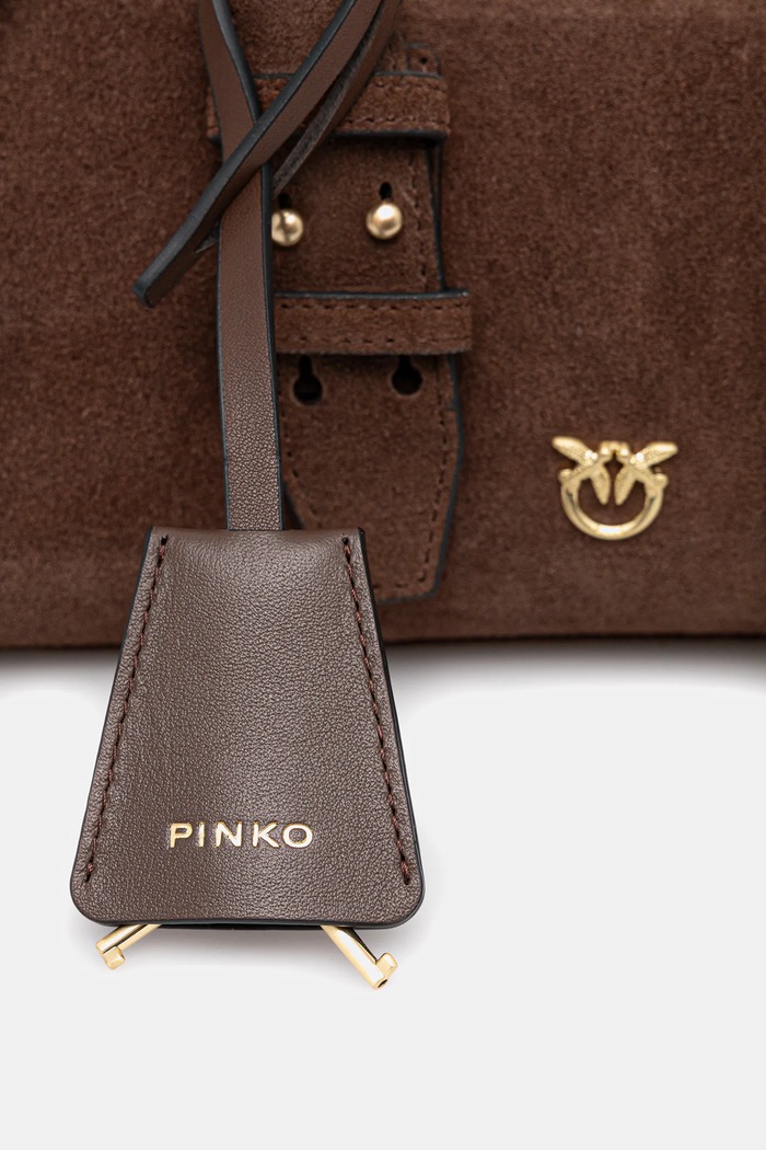 Baguette γυναικεία δέρμα σουέτ Horizontal Pinko 105334.A2JH καφέ