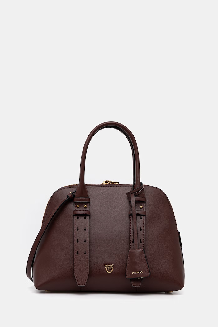Pinko poșetă de piele uni maro 105906.A0QO