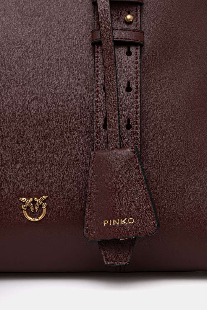Accesorii Pinko poșetă de piele 105906.A0QO maro