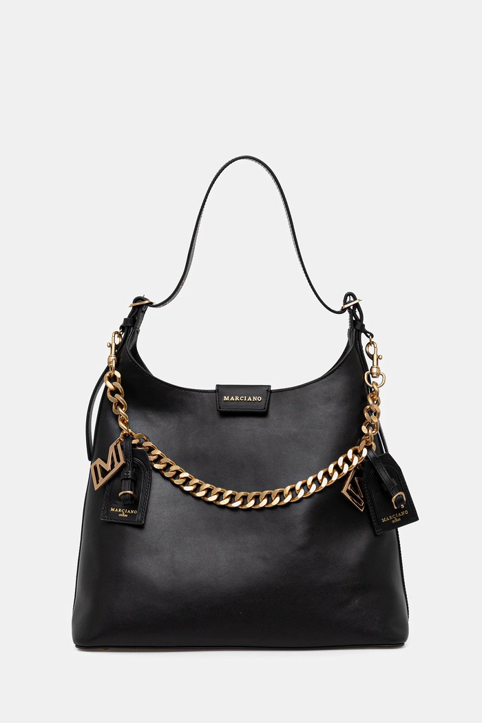 Marciano by Guess torebka skórzana skóra licowa czarny 5YGZ05.7330A