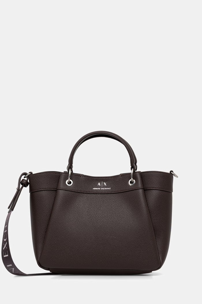 Armani Exchange чанта дамска от имитация на кожа кафяв 942911.CC783.
