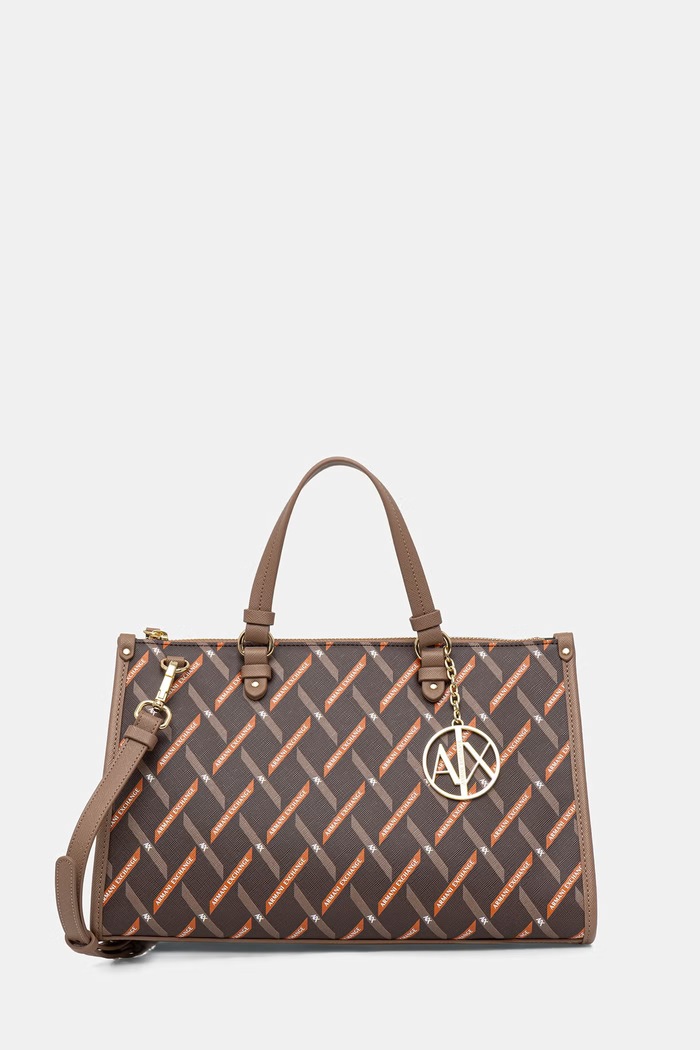 Armani Exchange shopper torba ženska iz umetnega usnja rjava XW000400.AF17155