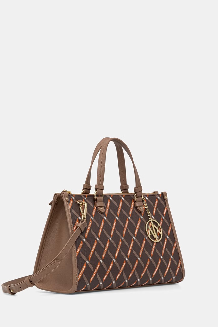 Armani Exchange shopper torba ženska iz umetnega usnja XW000400.AF17155 rjava AA00