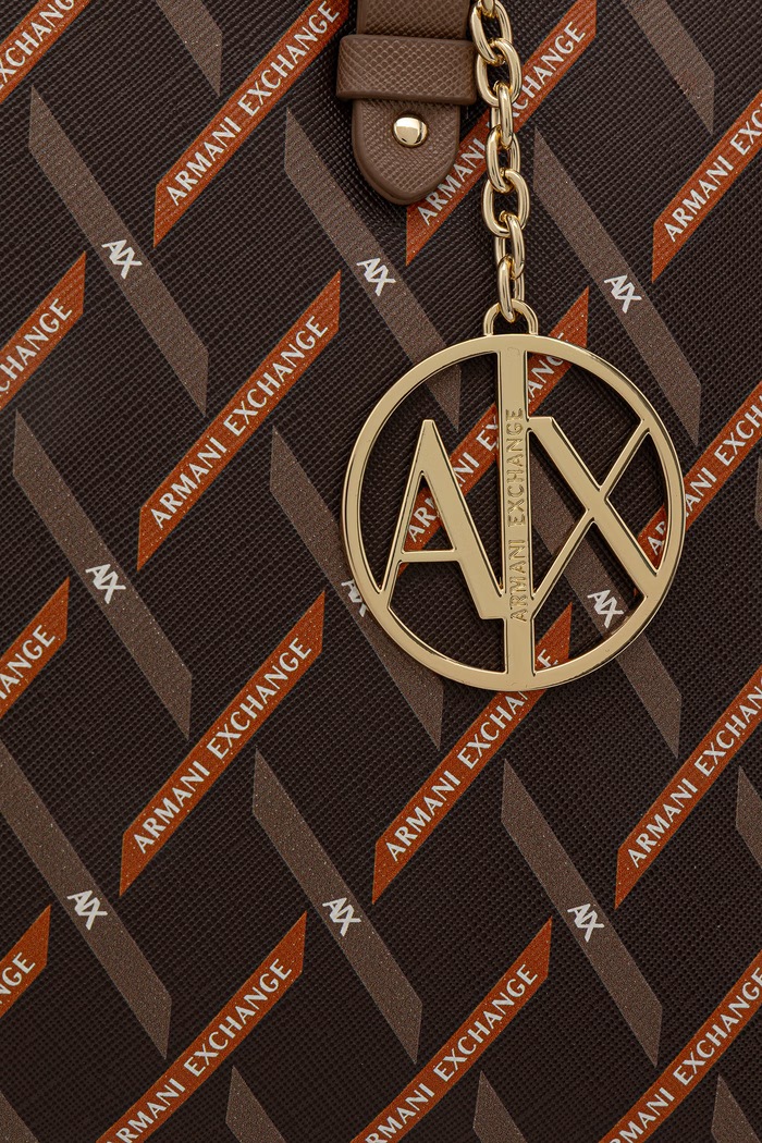Armani Exchange shopper torba ženska iz umetnega usnja rjava XW000400.AF17155