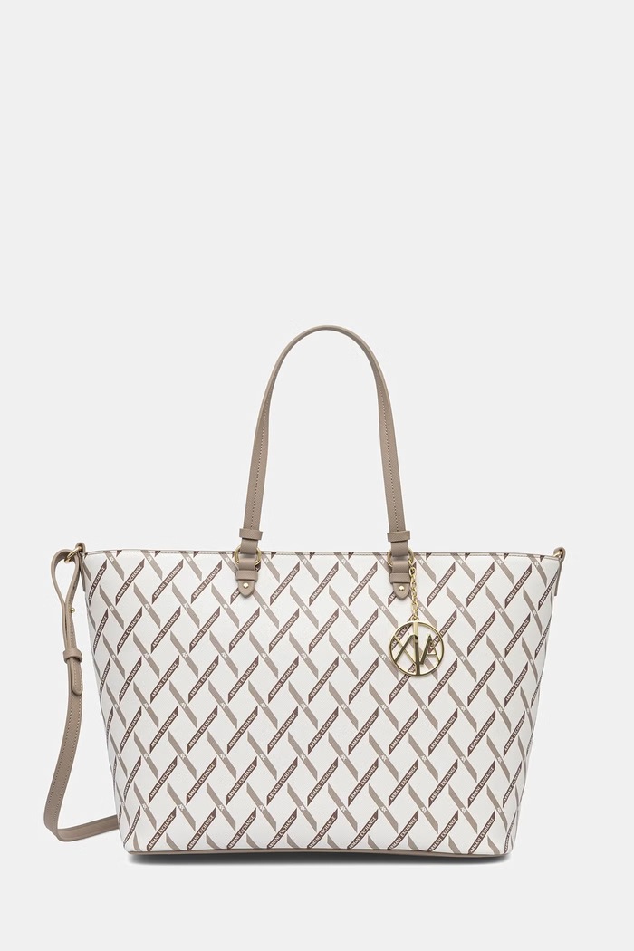 Armani Exchange shopper torba ženska iz umetnega usnja bež XW000926.AF17155