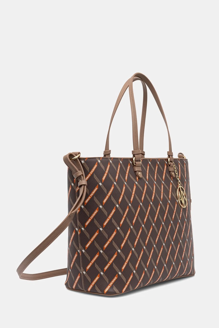 Armani Exchange shopper torba ženska iz umetnega usnja XW000926.AF17155 rjava AA00