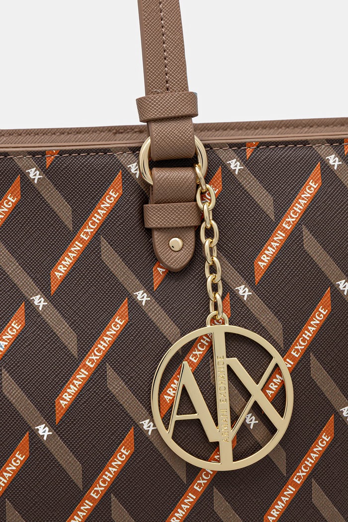 Armani Exchange shopper torba ženska iz umetnega usnja rjava XW000926.AF17155