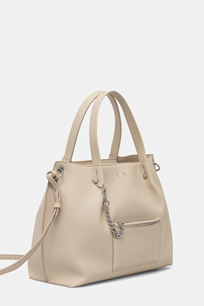 Armani Exchange Tote bag pentru femei cu imitație de piele XW001211.AF15625 bej AA00