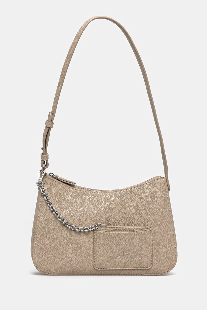 Kabelka Armani Exchange usňová koža béžová XW001213.AF15625