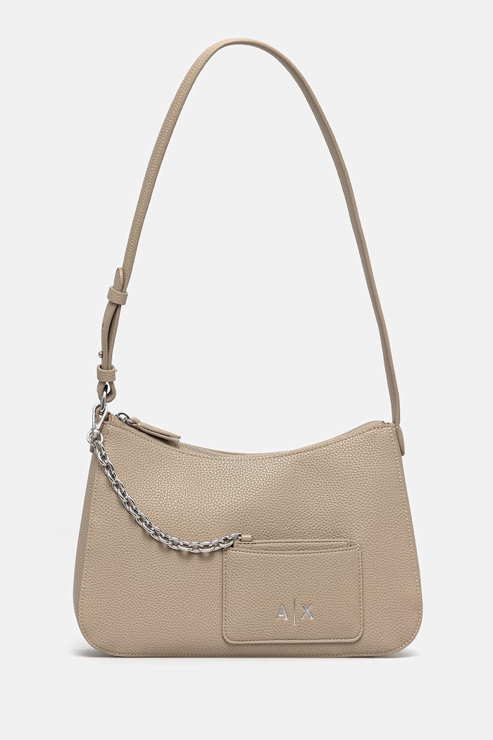 Kabelka Armani Exchange usňová koža béžová XW001213.AF15625