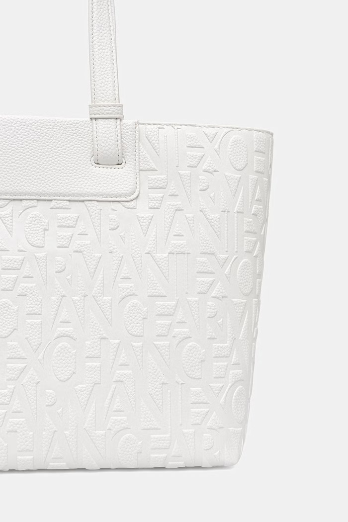 Accesorii Armani Exchange geantă shopper pentru femei cu imitație de piele XW001481.AF15774 alb
