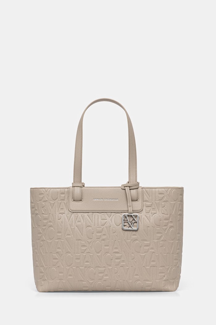 Armani Exchange kabelka typu shopper dámska z imitácie kože béžová XW001481.AF15774