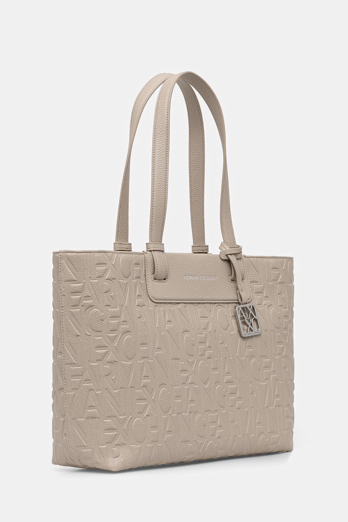 Armani Exchange kabelka typu shopper dámska z imitácie kože XW001481.AF15774 béžová SS26