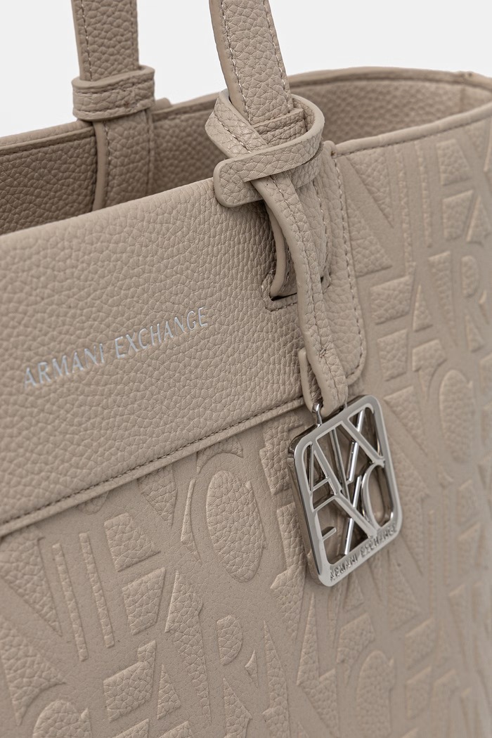 Armani Exchange kabelka typu shopper dámska z imitácie kože béžová XW001481.AF15774