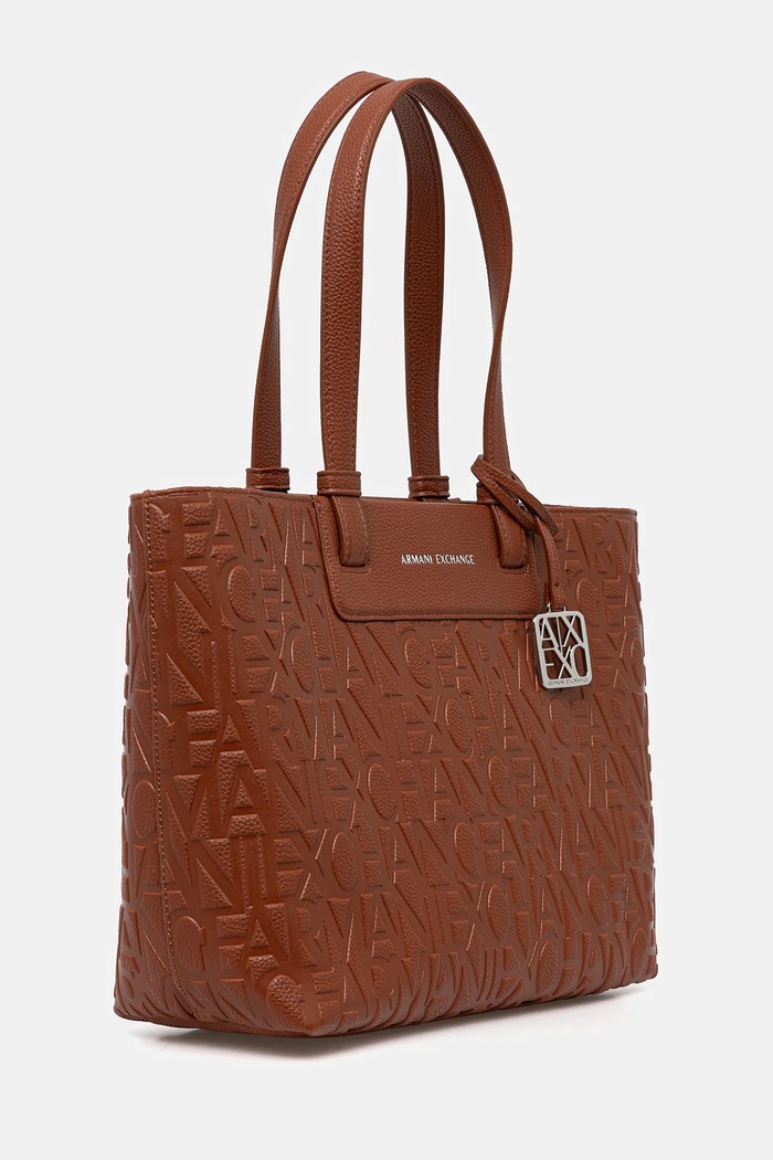 Armani Exchange torebka shopper damska z imitacji skóry XW001481.AF15774 pomarańczowy SS26