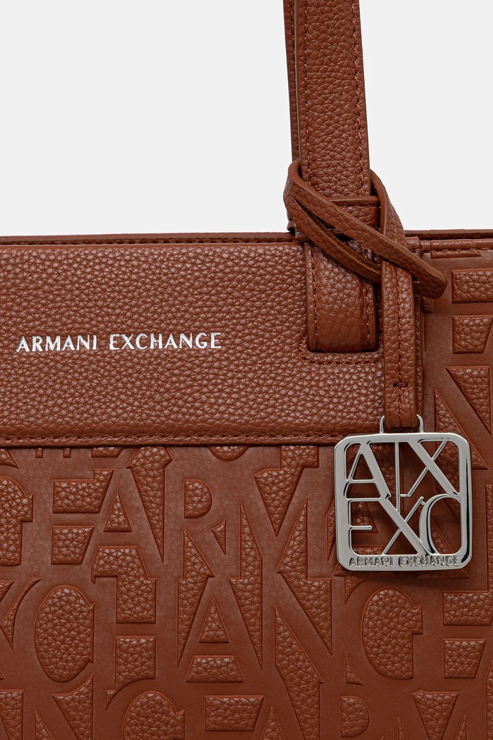 Akcesoria Armani Exchange torebka shopper damska z imitacji skóry XW001481.AF15774 pomarańczowy