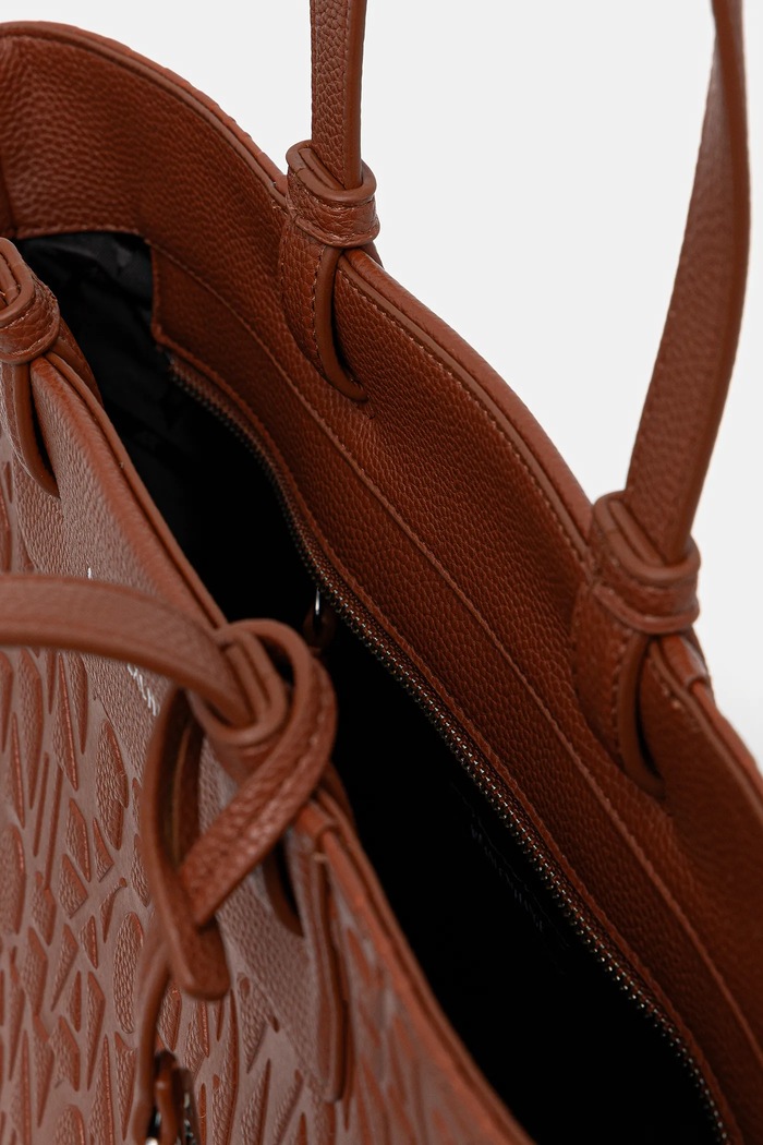 Armani Exchange torebka shopper damska z imitacji skóry XW001481.AF15774 pomarańczowy
