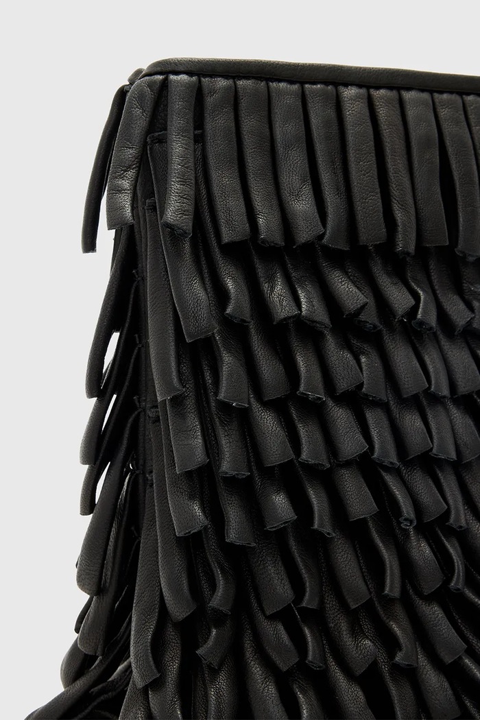 Kožená kabelka AllSaints BETTINA čierna W448XC