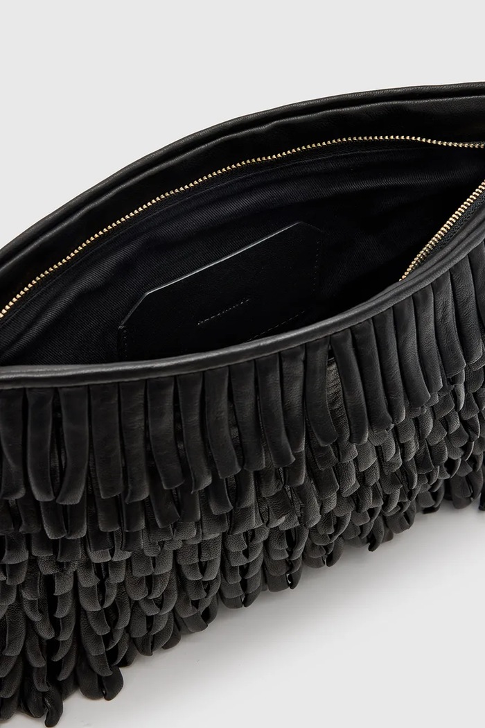 Kožená kabelka AllSaints BETTINA W448XC čierna