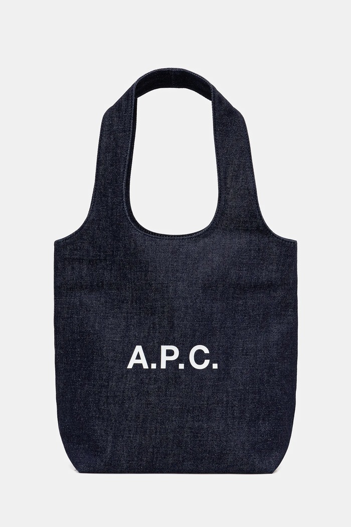 A.P.C. pamut táska tote ninon small textil sötétkék COHIZ.M61861