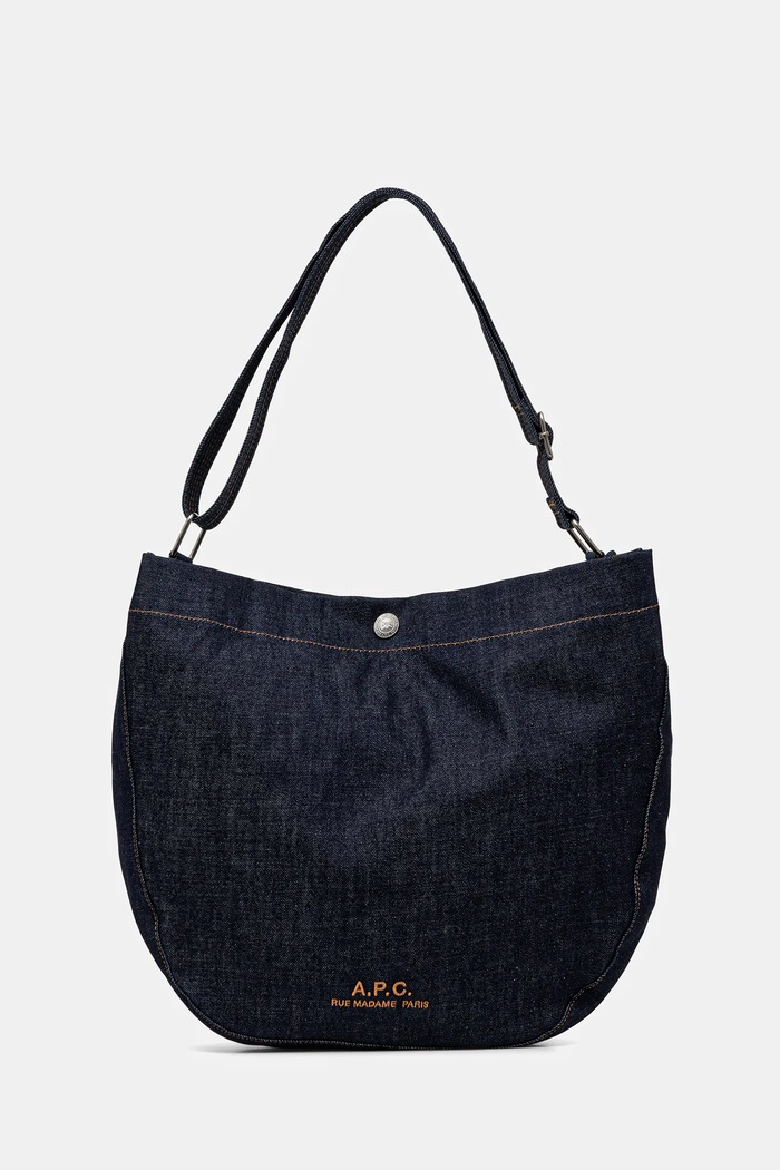 A.P.C. Geantă de blugi besace journal bleumarin COHIZ.M61939