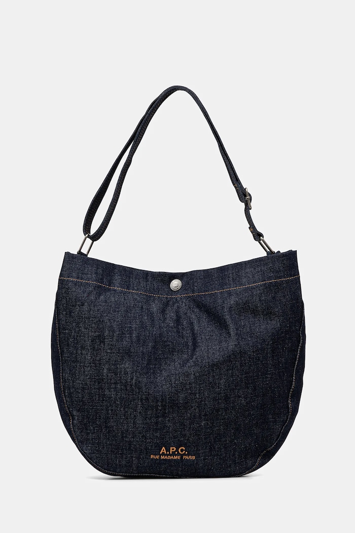 A.P.C. Geantă de blugi besace journal bleumarin COHIZ.M61939