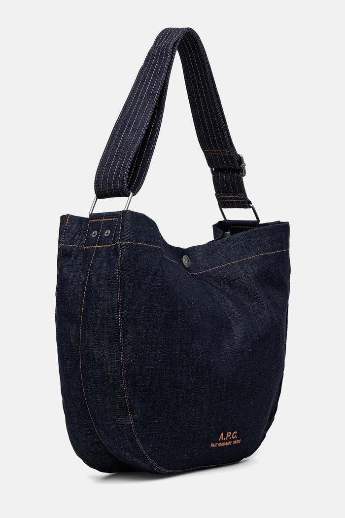 A.P.C. Geantă de blugi besace journal COHIZ.M61939 bleumarin AW25