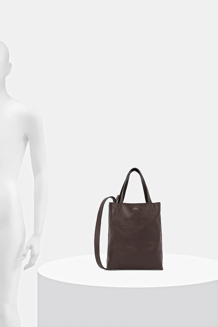 A.P.C. Poșetă de piele cabas maiko small PXCBC.M61667