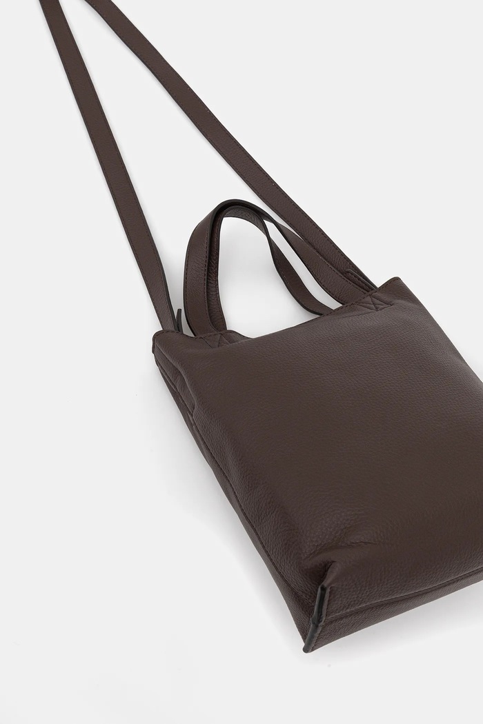 Accesorii A.P.C. Poșetă de piele cabas maiko small PXCBC.M61667 maro