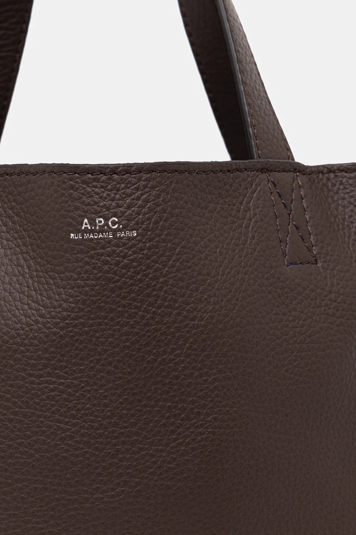 Poșetă de piele cabas maiko small A.P.C. PXCBC.M61667 maro