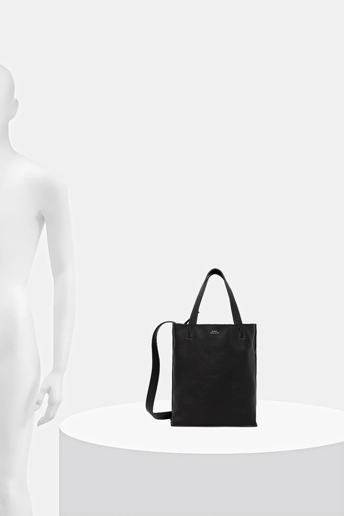 A.P.C. poșetă de piele cabas maiko small PXCBC.M61667