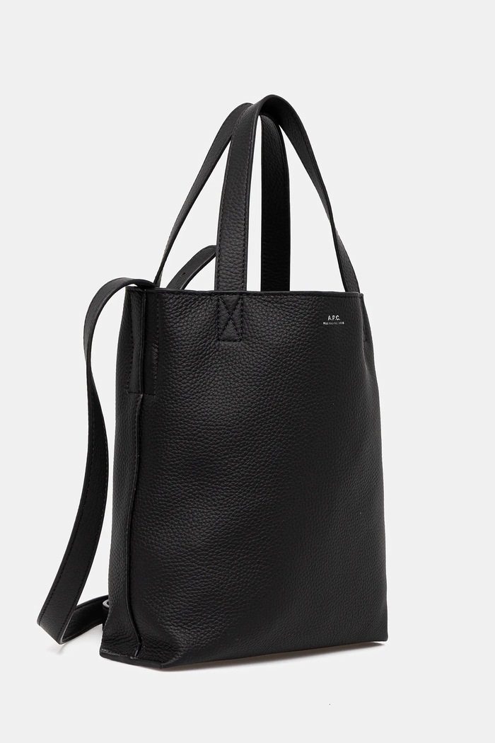 A.P.C. poșetă de piele cabas maiko small PXCBC.M61667 negru AW25