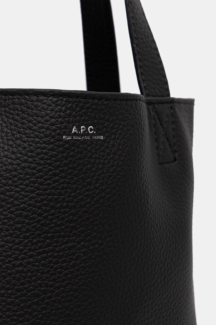 Accesorii A.P.C. poșetă de piele cabas maiko small PXCBC.M61667 negru