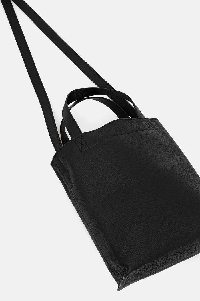 A.P.C. poșetă de piele cabas maiko small negru PXCBC.M61667