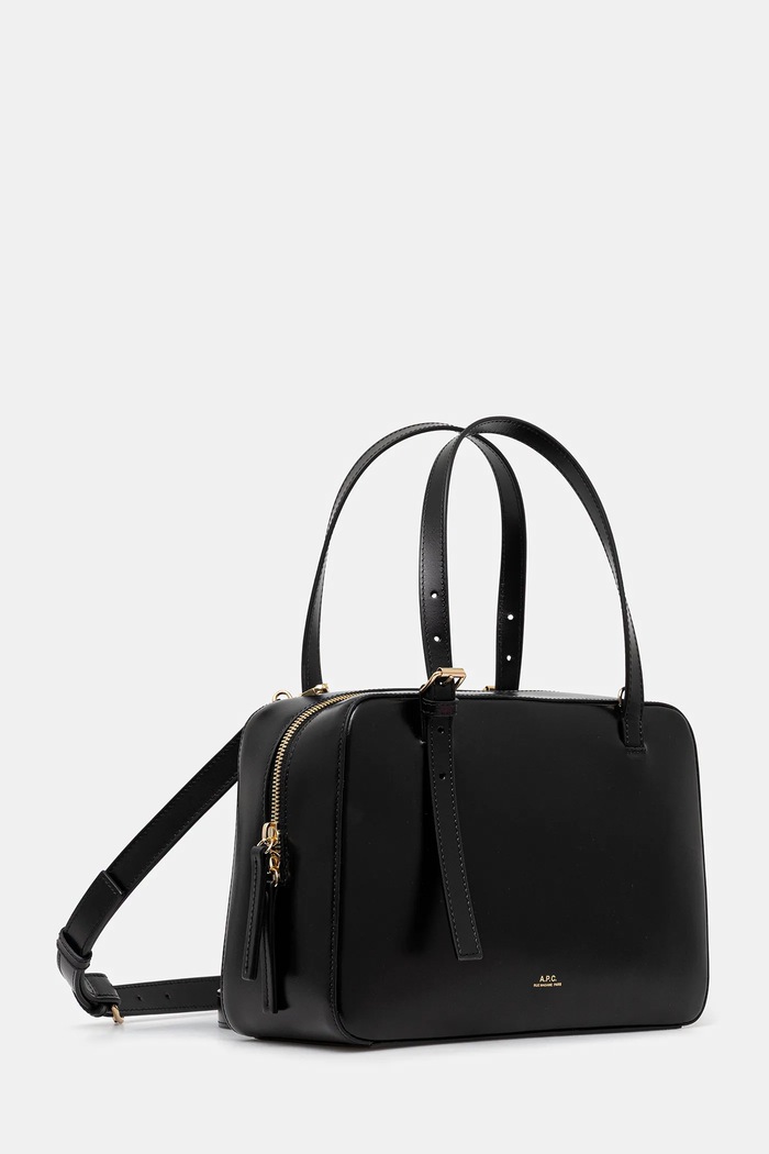 A.P.C. poșetă de piele sac virginie box PXBRU.F67017 negru AW25