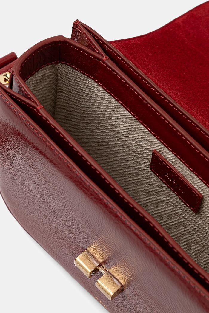 Poșetă de piele sac grace small A.P.C. rosu PXCCK.F61413